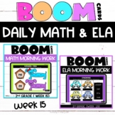 Boom Cards™ ELA and Math Daily Practice Week 15 | 2nd Grad