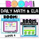 Boom Cards™ ELA and Math Daily Practice Week 4 | 2nd Grade