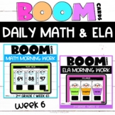 Boom Cards™ ELA and Math Daily Practice Week 6 | 2nd Grade