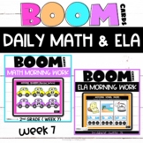 Boom Cards™ ELA and Math Daily Practice Week 7 | 2nd Grade