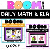 Boom Cards™ ELA and Math Daily Practice Week 9 | 2nd Grade