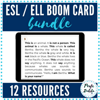 Preview of Boom Cards: ESL / ELL Beginner Newcomer Short Stories Bundle