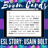 Boom Cards | ESL Short Story: Usain | Reading Comprehensio