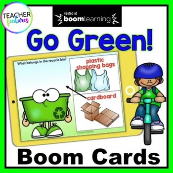 Preview of Earth Day Activities RECYCLING SORT Recycle or Garbage BOOM CARDS 2nd Grade