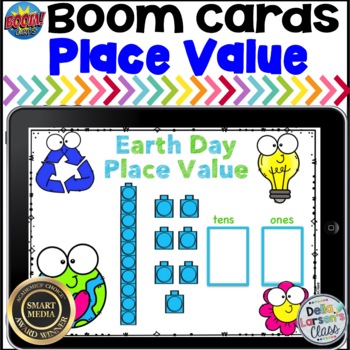 Preview of Boom Cards Earth Day Place Value Tens and ones