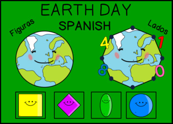 Preview of Boom Cards | Earth Day | Figuras geometricas | Spanish | Shapes