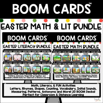 Preview of Boom Cards: Easter/Spring Math & Literacy Big Bundle!