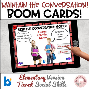 Preview of Boom Cards Elementary Social Skills Autism Conversation Skills