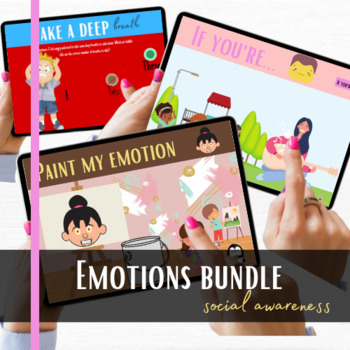 Preview of Emotions boomcards bundle for enhancing social and life skills
