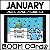 Boom Cards™ |  Ending Blends in Sentences | January Themed