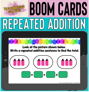 Preview of Boom Cards™: Equal Groups and Repeated Addition, SELF-GRADING!