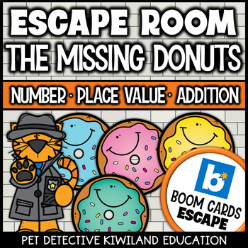 Preview of Math Boom Cards Escape Room Addition Number Place Value 1st Grade End Of Year