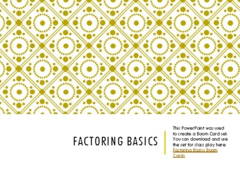 Preview of Boom Cards: Factoring Basics