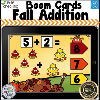 Preview of Boom Cards Fall Addition to 10 Distance Learning