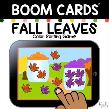 Preview of Boom Cards: Fall Leaves Color Sort  Distance Learning