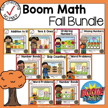 Preview of Boom Cards Fall Math Bundle