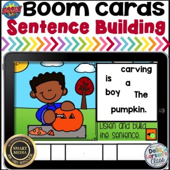 Preview of Boom Cards Fall Sentence Building
