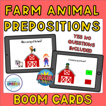 Preview of Boom Cards - Farm Animals Prepositions