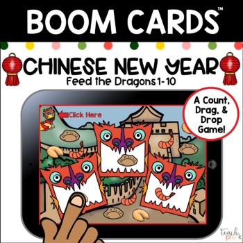 Preview of Boom Cards: Feed the Dragons 1-10!