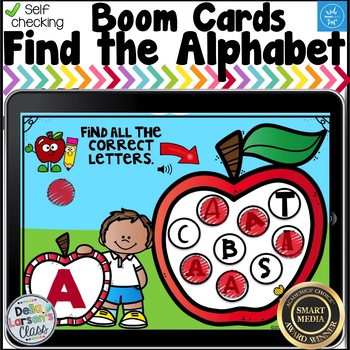 Boom Cards Find the Alphabet - Apples Distance Learning by Della Larsen ...