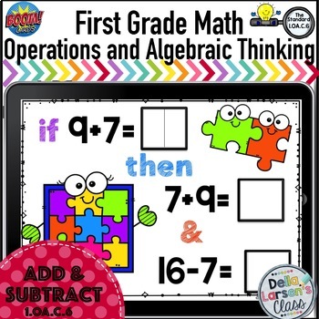 Preview of Boom Cards First Grade Add and Subtract within 20 {1.OA.B.3} 