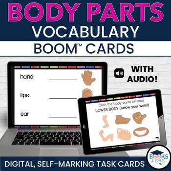 Preview of Body Parts Vocabulary BOOM CARDS - Digital Interactive Task Cards