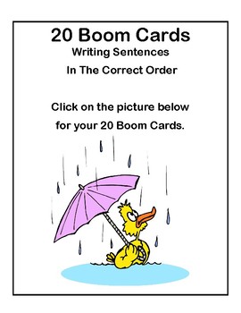 Preview of Boom Cards- Writing Sentences in The Correct Order