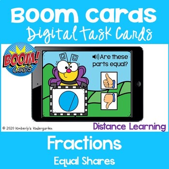 Preview of Boom Cards™: Fractions (Equal Shares). 2D Shapes. enVisions. Digital