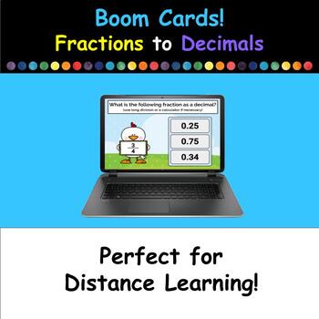 Preview of Boom Cards - Fractions to Decimals - 30 Card Set