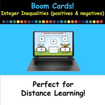Preview of Boom Cards (Free) - Drag & Drop Integer Inequalities (positives & negatives)