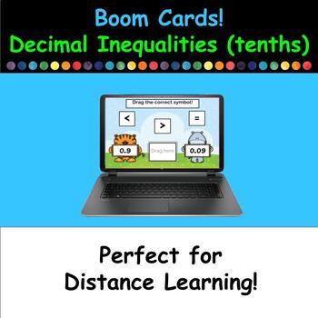 Preview of Boom Cards (Free) - Decimal Inequalities (tenths)