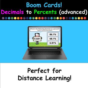 Preview of Boom Cards (Free) - Decimals to Percents (advanced)