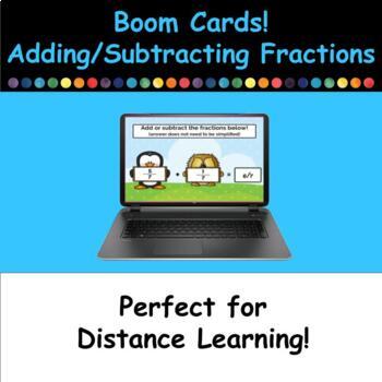 Preview of Boom Cards (Free) - Fraction Addition & Subtraction