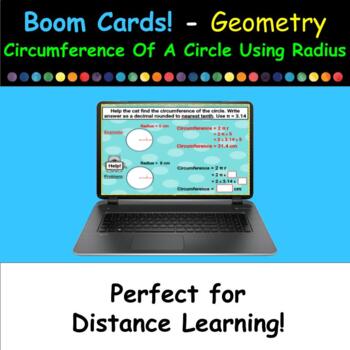 Preview of Boom Cards (Free) - Geometry - Finding Circumference Of A Circle Using Radius