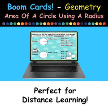 Preview of Boom Cards (Free) - Geometry - Finding The Area Of A Circle Using A Radius