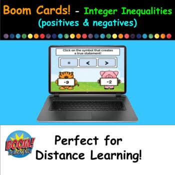 Preview of Boom Cards (Free) - Integer Inequalities (positive & negative numbers)