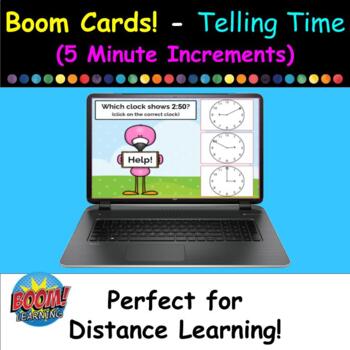 Preview of Boom Cards (Free) - Telling Time (5 Minute Increments)