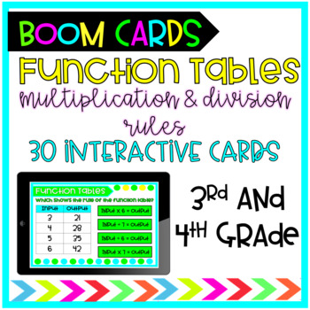 Preview of Boom Cards Function Tables Multiplication and Division Rules