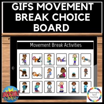 Preview of Boom Cards™ GIFS Movement Breaks Activity Choice Board