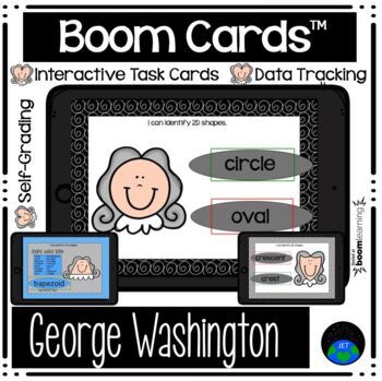 Preview of Boom Cards™ Geometry 2D Shapes George Washington