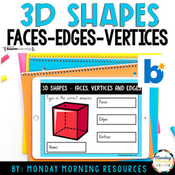 Preview of 3D Shape Attributes - Faces, Edges & Vertices Geometry Boom Cards™
