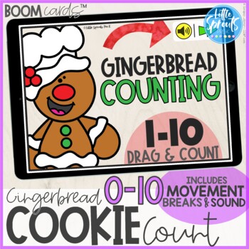 Preview of Boom Cards™ ● Gingerbread Cookie Counting ● Number Activity 1-10 ● Christmas