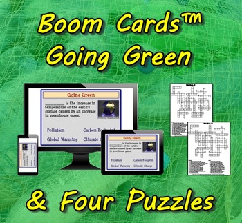 Preview of Boom Cards™ Going Green & Four Puzzles