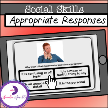 Preview of Boom Cards/Google Slides Social Skills Appropriate Responses (Distance Learning)