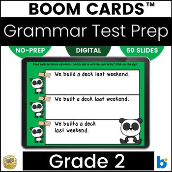 Preview of Boom Cards – Grammar Test Prep - Grade 2 Review – Test Testing Prep