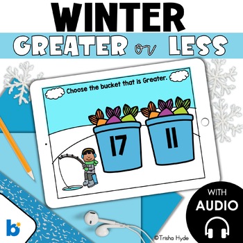 Preview of Greater or Less Than | More or Less | Winter Boom Cards