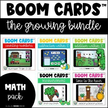Preview of Boom Cards™ Growing Bundle - Math Skills