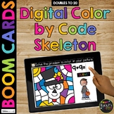 Boom Cards™ Halloween Color by Code SKELETON Digital Learn