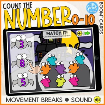 Preview of Boom Cards™ ● Halloween Count the Number ● 0-10 ● Preschool | Pre-K | Kinder