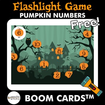 Preview of Boom Cards™ Halloween Flashlight Game: Pumpkin Numbers